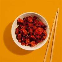 Mala Crispy Spicy Chicken · Spicy crispy fried mala chicken with red chilis.