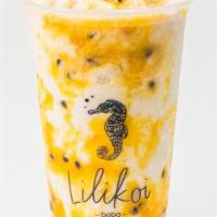 Tropical Horchata · Passion fruit, mango and pineapple purée with Horchata (made with rice, cinnamon and whole m...