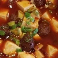 5. Stewed Meatballs with Spicy Tofu in Stone Pot 石锅豆腐丸子 · Medium.
