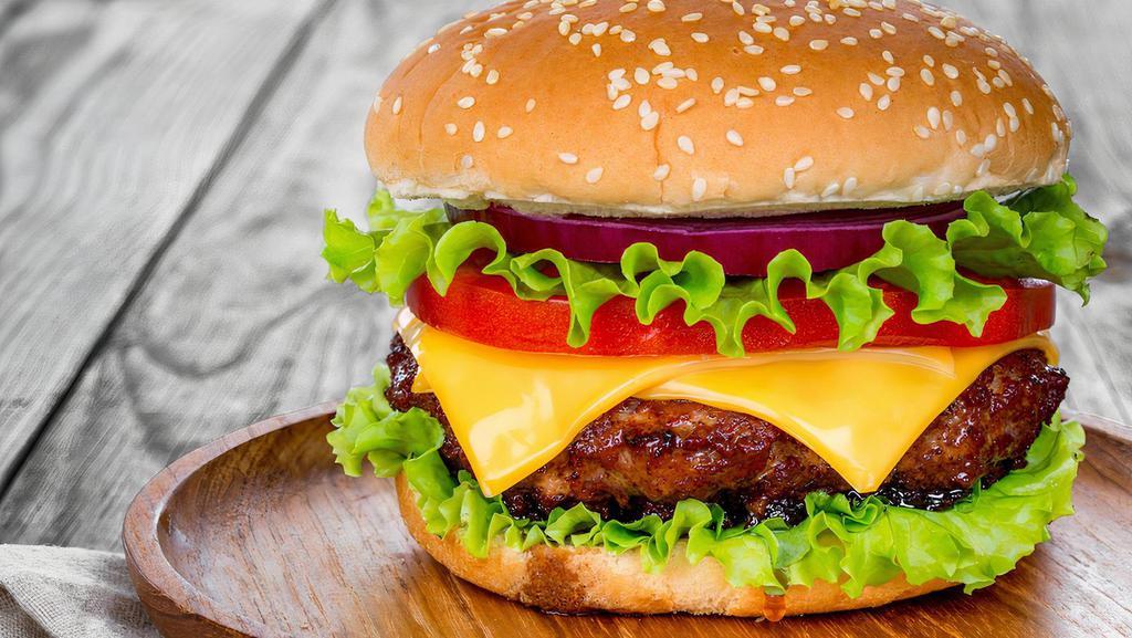 Cheeseburger · Lettuce, Red Onion, Tomatoes, American Cheese, Mayo, Ketchup, Mustard