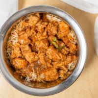 Amaravati Special Chicken Biryani · Boneless chicken cooked with a special sauce and served with aromatic basmati rice.