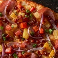 Maui Zaui™  · The original polynesian pizza ham, crisp bacon, juicy pineapple, tomatoes, red & green onion...