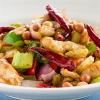 Kung Pao Chicken · A Sichuan cuisine with breast chicken, onion, bell pepper, celery, chili pepper and roast pe...