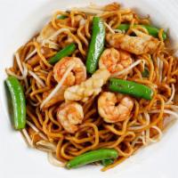 Canton Seafood Stir Fry · Ramen noodles with shrimp, fish, calamari, snow peas, bean sprouts.
