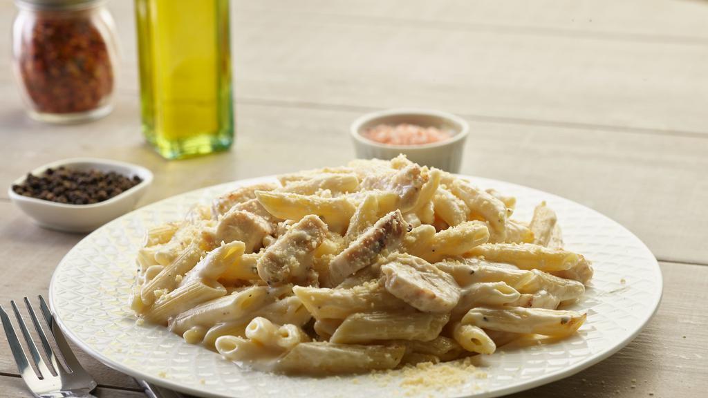 Alfredo Chicken Pasta Twist · This pasta has our signature alfredo sauce, penne pasta, All-Natural Garlic Chicken Breast & fresh parmesan cheese.