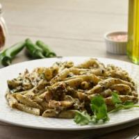 Pesto Chicken Pasta Twist · This pasta has our signature pesto sauce, penne pasta, sliced spinach & All-Natural Garlic C...