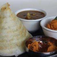 Podi Dosa · A fresh made and spicy thin Indian crepe made from a fermented batter of lentils and rice an...