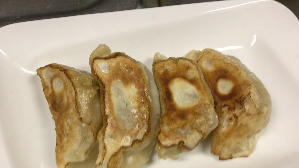 Pot Stickers · Six pork dumplings prepared in our kitchen daily.