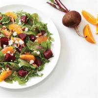 BLOSSOM HILL SALAD · Mixed greens, beets and oranges. Top with choice of protein, dressing and other toppers.