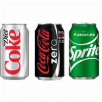 Sodas · Your Choice of Coca-Cola, Coca-Cola Zero, Diet Coke, Sprite or Pepsi.