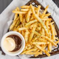 French Fries · Served with Japanese mayonnaise and okonomi sauce