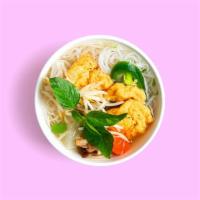 Vegetarian Pho · Tofu & carrot in vegetarian broth garnished with white onion, scallion, cilantro, and a side...