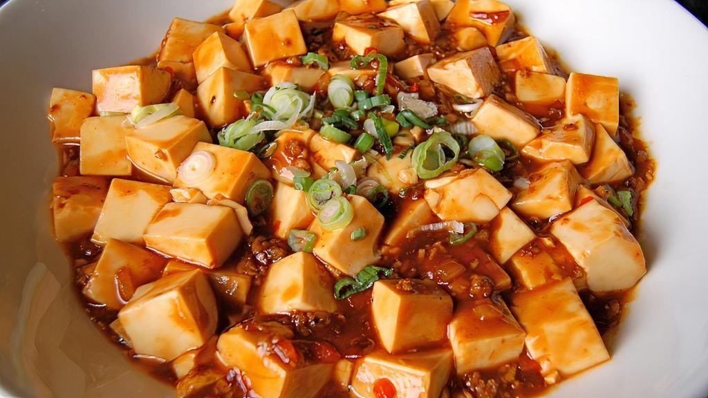 Vegetarian Mapo Tofu · Spicy. Served with traditional Szechwan spices and hot spicy sauce.