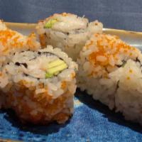 Classic California Roll · Snow crab, avocado and flying fish eggs.