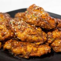 Fried Chicken Wings · Spicy. NOTE.
- Soy Garlic Sauce on the side is UNAVAILABLE.
- Half/Half Soy Garlic wing is U...