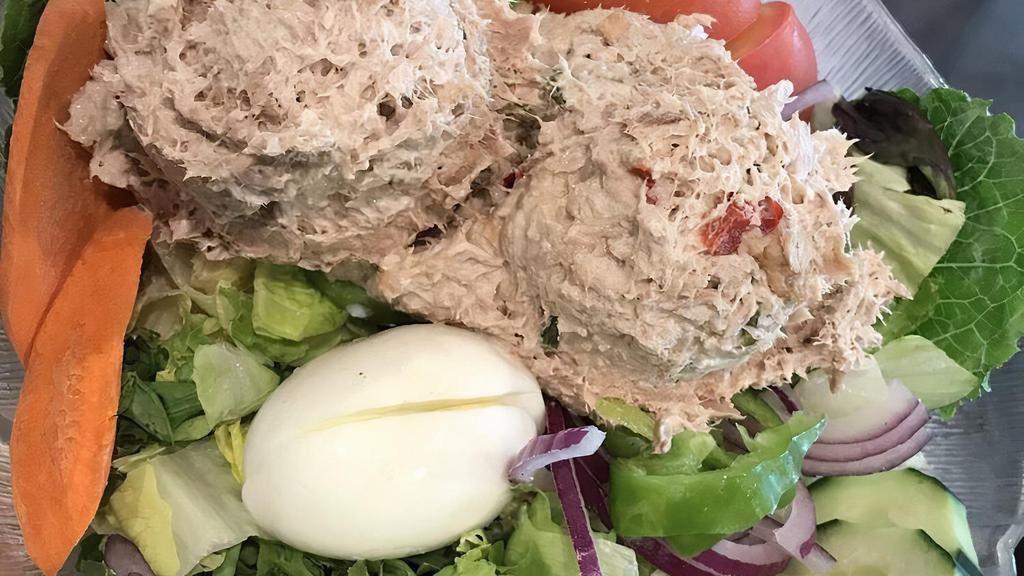 CHEF'S TUNA SALAD · TOPPED WITH A HEAPING SCOOP OF TUNA SALAD.