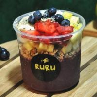 Classic Acai · Most ordered. Acai blend, sweet almond granola, pineapple, bananas, strawberries, blueberrie...