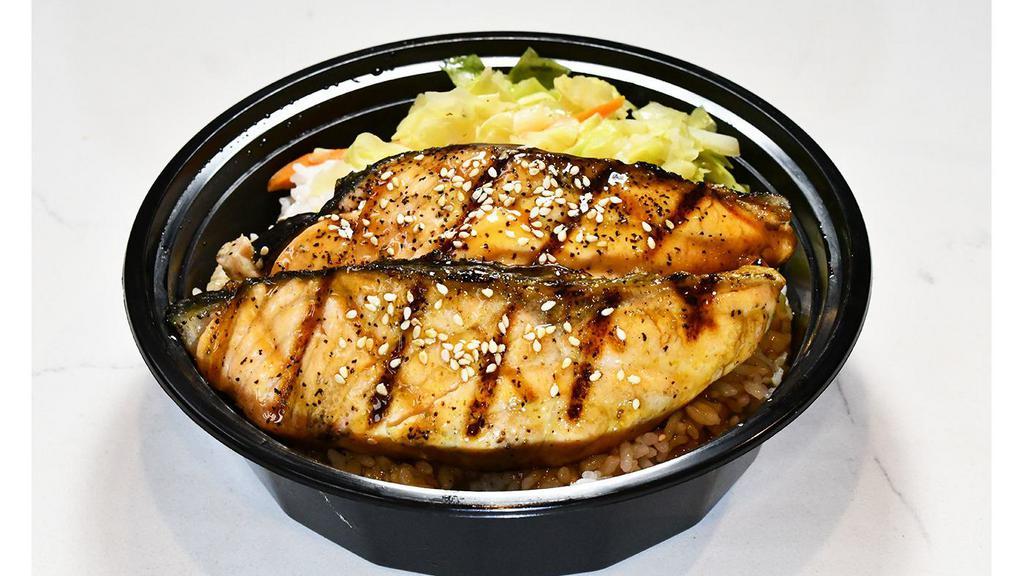 Salmon Teriyaki Bowl · Grilled salmon fillet w/teriyaki sauce over rice