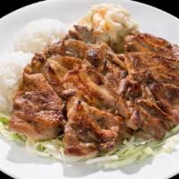 Bbq Chicken Plate · Grilled boneless chicken marinated in our tangy, Hawaiian-inspired barbecue sauce. Mini plat...