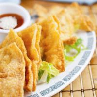 3. Fried Wonton · Contain nuts. Wonton filled w/ Vegetables and seasoned gluten. Served w/ sweet & sour plum s...