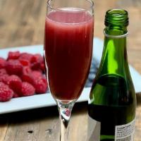 Triple Berry Mimosa · A champagne split and orange juice with strawberry, raspberry, blueberry and blackberry. (27...