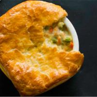 Pot Pie · Freshly baked with roasted chicken, peas, carrots, onions and potatoes folded into a creamy ...