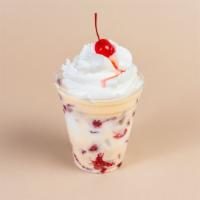 Fresas con Crema · Fresh diced strawberries on a special homemade sweet cream. Topped off with whipped cream an...