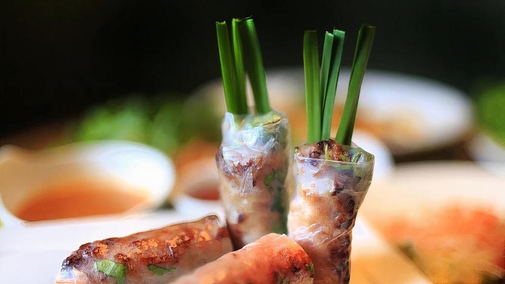 Nem Nuong Cuon · Grilled pork sausage rolls (2 rolls)