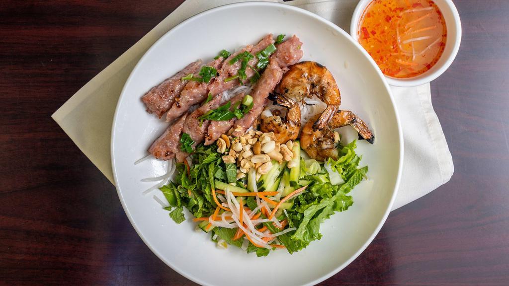 Bun Tom Nem Nuong · Vermicelli with Grilled Shrimp & Pork Sausage
