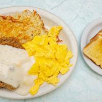 Chicken Fried Steak, Gravy, Eggs & Potatoes · Everyone's favorite comfort' classic.