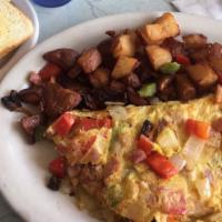 Denver Omelet · Ham, bell peppers and onions.