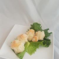 Shrimp Shumai (4 Pieces) · Steamed shrimp dumpling.