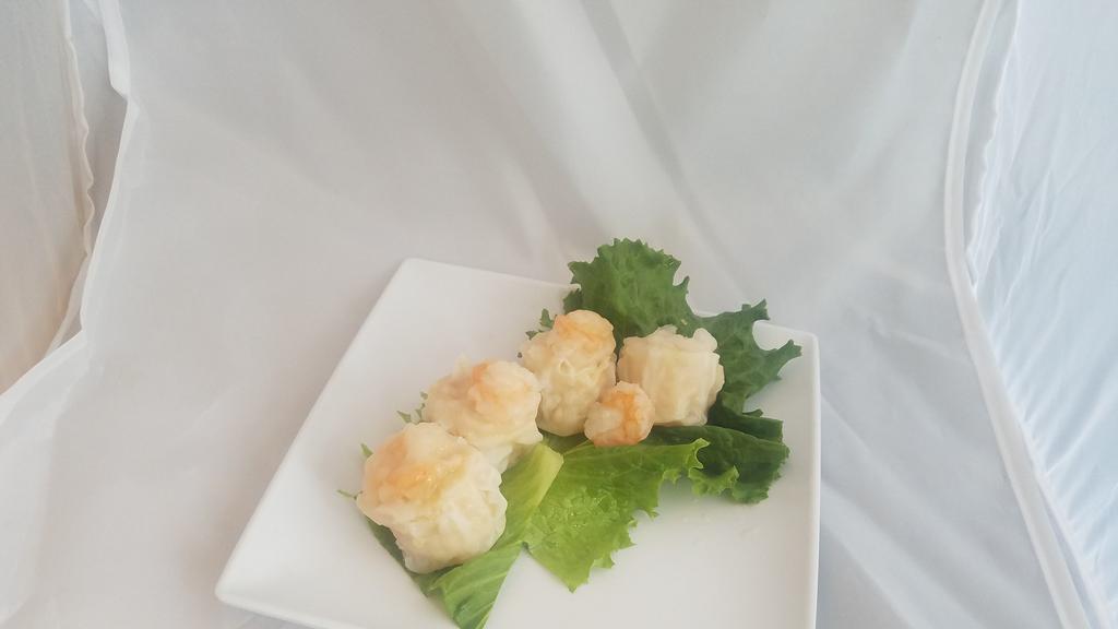 Shrimp Shumai (4 Pieces) · Steamed shrimp dumpling.
