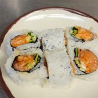 Spicy Salmon Roll · Spicy salmon and cucumber.