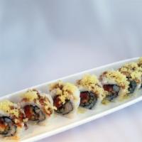 Ninja Roll · Spicy. Spicy tuna, cucumber and unagi, topped with crunch and unagi sauce.