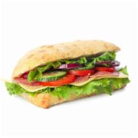 Deluxe Veggie Avocado Sandwich · Vegetarian. Fresh, delicious sandwich topped with Avocado slices, spring mix, tomato, red on...