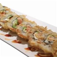 Crunch Phili · Salmon avocado and cream cheese
topped with eel sauce, spicy mayo