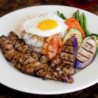 Grilled Pork Rice Plate · A choice of egg fried rice or a sunny side up egg over steamed rice. Served with grilled sea...