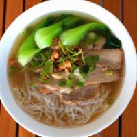 Pork Belly Noodle soup · A choice of lamien or rice noodle with roasted pork belly