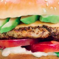 Grilled Chicken Burger Meal · Grilled Chicken / Chipotle Aioli / Swiss Cheese / Avocado / Tomato / Mixed Green / With Frie...