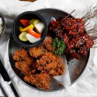 Korean.F.C · Korean fried chicken. Boneless. Served with rice and pickles.