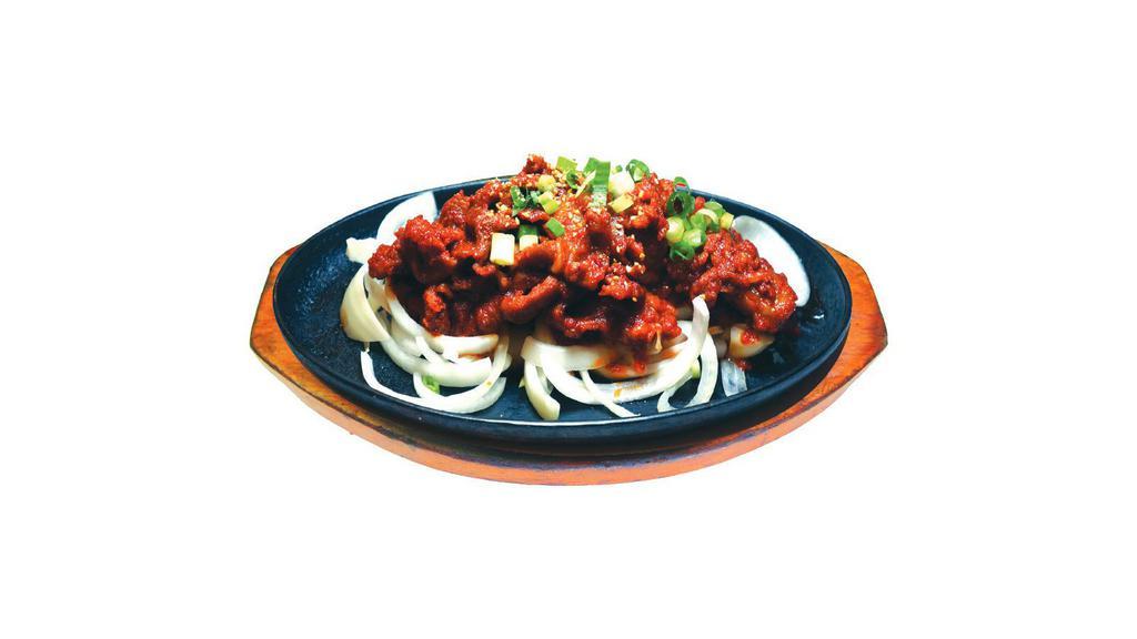 BBQ Spicy Pork 제육 · Grilled sliced pork belly marinated in house spicy sauce. Spicy.