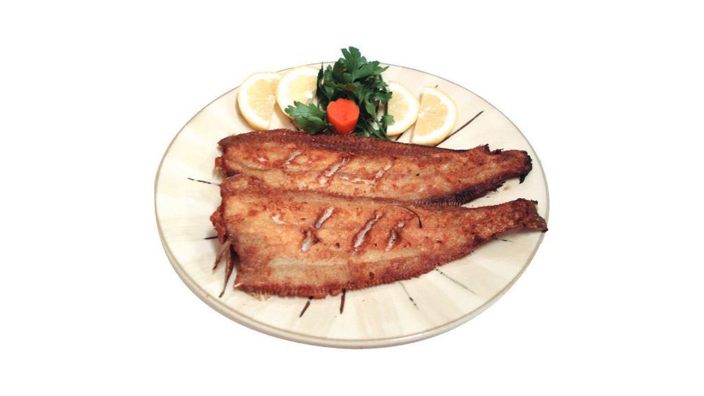 Pan Fried Rex Sole 가자미구이 · Pan-fried flatfish.