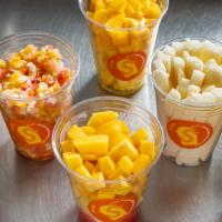 Fruit Cups 16 oz · Build Your Own 

Choice of 3 Fruits served with Chamoy, Lime Juice, Salt and Tajin.