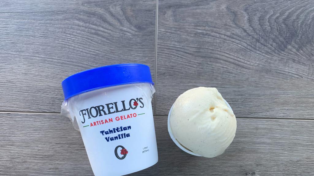 Vanilla Bean 4 Oz Cup Gelato · Fiorello's Hand Made, Hand Packed, Airless Gelato made locally in Marin.

***Note size is different than pictured