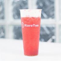 Strawberry Berry Snow Cream · Blended Fresh Strawberry with our Signature Spring Tea and Sea Salt Cream.