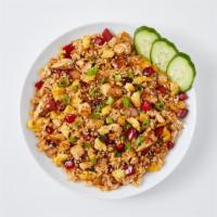 House Fried Rice · 1168-1770 cal.
Jasmine rice, eggs, red peppers, and onions, fried with sesame oil, and Bonch...