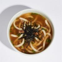 Udon Noodle Soup · 480-683 cal.
Thick wheat noodles served in a savory broth with mushrooms topped with nori an...