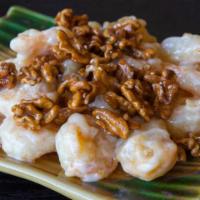 Pumpkin Prawns with Candied Walnuts · Lightly battered and quick-fried in a flavorful sauce.