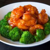 Honey Crisp Prawns / Sole Fillet · Spicy. Deep fried, sautéed with onions & red bell peppers garnished with broccoli.